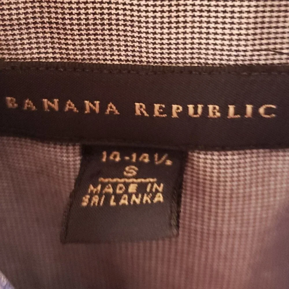 Banana Republic Mens Blue Plaid Short Sleeve Dress Shirt Small